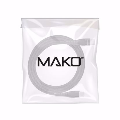 Picture of Mako Mako USB-C To USB-C Nylon Cable 60W USB 2.0 1M in Black Bulk